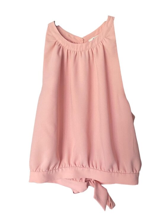 Aritzia Tops - ARITZIA Wilfred Light Peach Patrice Halter Open Back Top Size M